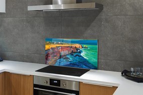 Szklany Panel Skały nad Brzegiem Morza