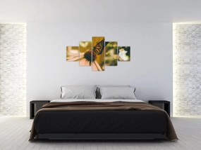 Obraz motyla na kwiatku (125x70 cm)