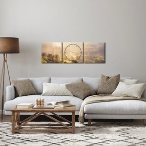 Obraz - Świt (z zegarem) (90x30 cm)