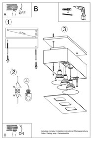 Czarna lampa sufitowa Nice Lamps Hydra 3