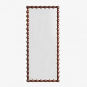 Prostokątne Lustro Ścienne Z Drewna Mango Tessaia Ciemny Drewniany Uchwyt & 180 X 75 Cm - Sklum