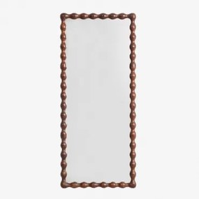 Prostokątne Lustro Ścienne Z Drewna Mango Tessaia Ciemny Drewniany Uchwyt & 75 X 185 Cm - Sklum