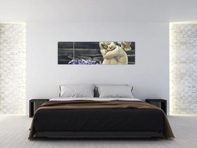 Obraz anioła z kwiatem (170x50 cm)