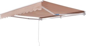 Ręczna Markiza Tarasowa Rozwijana, SucceBuy 305x244 CM Rozwijana Markiza Tarasowa, Osłona Przeciwsłoneczna z Korbą