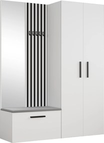 Masseno Garderoba MODULO 160,6/204/40 cm do Przedpokoju Nowoczesna Biała