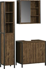 Zestaw mebli łazienkowych dąb/czarny 70x40x65 naola