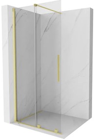 Mexen Velar ścianka prysznicowa rozsuwana Walk-in 80 x 200 cm, transparent 8 mm, złota szczotkowana - 871-080-000-03-55