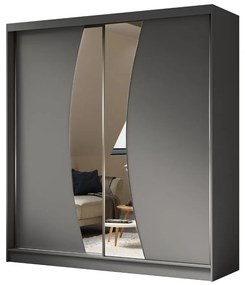 Szafa przesuwna - Foks 200 cm, szary mat