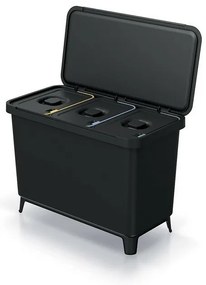 Pojemnik SYSTEMA na odpady segregowane 3 x 10 l, czarny