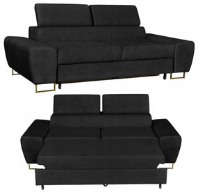 Sofa kanapa Bosso salon Family meble czarna welur reg zagłówek