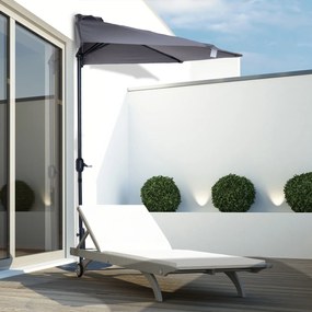 Parasol ogrodowy aluminiowy z korbką półkolisty outsunny