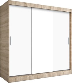 Szafa przesuwna 200 cm dąb sonoma + biały H5-W05