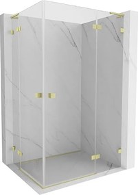 Mexen Lunar L Duo kabina prysznicowa uchylna prawa 95 x 85 cm, transparent, złota szczotkowana - 834L-095P-085L-55-00