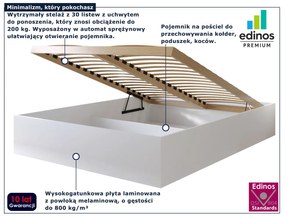 Skandynawskie białe łóżko do sypialni 160x200 P8-B52