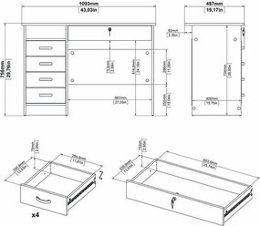 Biurko Function 5S dąb sonoma