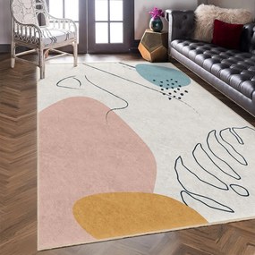 Kremowy dywan odpowiedni do prania 80x150 cm Abstract Shapes – Mila Home