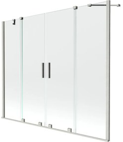Mexen Velar Duo parawan nawannowy 2-skrzydłowy rozsuwany 170 x 150 cm, transparent, nikiel szczotkowany - 896-170-000-02-97