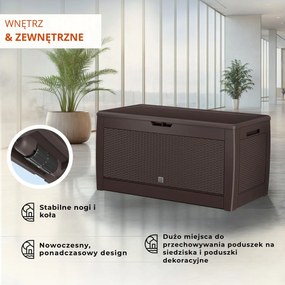 Skrzynia do przechowywania RATO, 310L, 119x48x60cm, brązowa Prosperplast