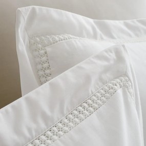 Biała bawełniana pościel dwuosobowa 230x220 cm Oxford Lace Trim – Bianca
