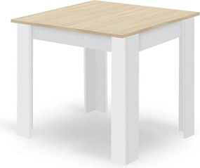Stół jadalny Valora NP Square z blatem z dębu sonoma i białymi nogami
