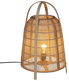 Lampka nocna w kształcie lampionu CARMEN, bambusowy klosz, wys. 49 cm