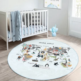 Jasnoniebieski dywan dziecięcy ø 80 cm Comfort – Mila Home