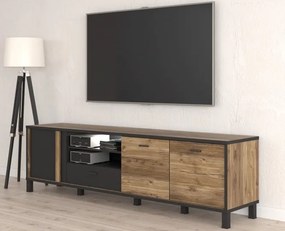 Trzydrzwiowa szafka na telewizor w stylu industrialnym Hayato 241