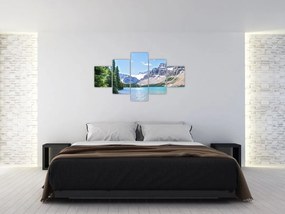 Obraz alpejskiego jeziora (125x70 cm)
