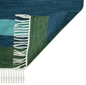 Ciemnoniebieski dwustronny zewnętrzny dywan z tworzywa z recyklingu Green Decore Marlin, 90x150 cm