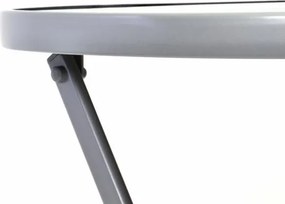 Garden Bistro stół składany z blatem szklanym - srebrny