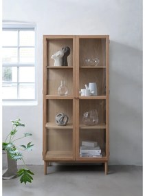 Witryna z litego drewna dębowego 190x90 cm Elba – Unique Furniture