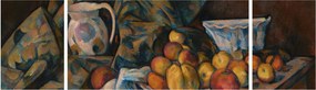 Obraz - Paul Cézanne, Still Life with Apples and Peaches, reprodukcje (170x50 cm)