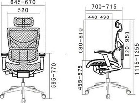 Ergonomiczny fotel biurowy z siateczki ErgoFly Sail Alum, zgodny z normą BHP