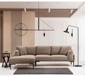 Beżowa sofa narożna Artie Leo, lewy narożnik