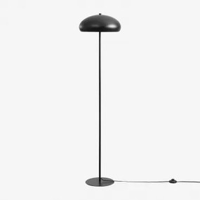 Metalowa Lampa Podłogowa Hirma Czarna - Sklum