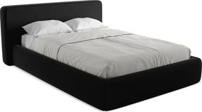 Łóżko 180 x 225 - z weluru - czarny - KIANA