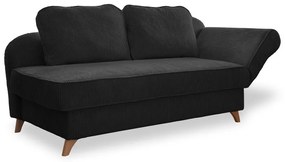 Antracytowy sztruksowy szezlong (prawostronny) Chic Charlotte – Miuform