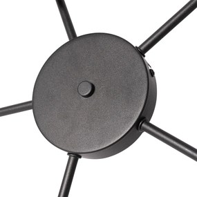 Lampa sufitowa czarna ze złotym wnętrzem 5-punktowa - Multidrum Nowoczesny Oswietlenie wewnetrzne