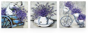 Obrazy zestaw 3 szt. 30x30 cm Lavender – Wallity