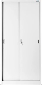 Przesuwna szafa biurowa Kuba 90x40x185 cm biała