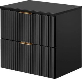 Szafka podumywalkowa czarna mat 60 x 46 cm ASTROS Black z blatem
