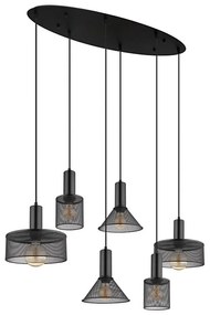 Globo 15648-6H - Żyrandol na lince JEDD 6xE27/60W/230V czarny