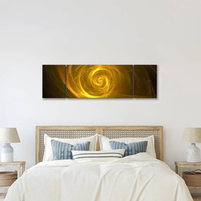 Obraz abstrakcyjnej żółtej spirali (170x50 cm)