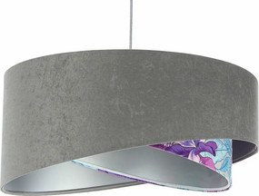 Lampa wisząca GRAY FLOWER szara/srebrna