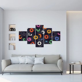Obraz - Muzyczne płyty gramofonowe (125x70 cm)