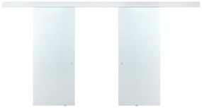 Naścienne podwójne drzwi przesuwne - 2 x wys. 205 × szer. 83 cm - Szkło hartowane - ALINA