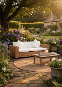 Rattanowa sofa trzyosobowa M8-M93