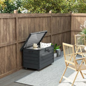 Outsunny Skrzynia Ogrodowa 295l Odporna na Warunki Atmosferyczne Szara | Aosom PL