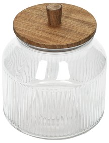 Pojemnik szklany z pokrywą z drewna akacji DONO, 2200 ml