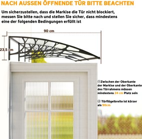 Outsunny Osłona przeciwsłoneczna i przeciwdeszczowa z uchwytem ściennym 295x90cm Elegancka biel | Aosom PL